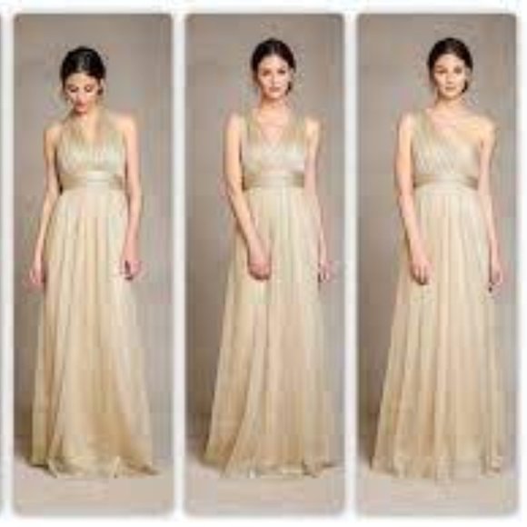 Jenny Yoo Dresses & Skirts - Jenny Yoo Anabelle Gold Tulle Convertible Gown Dress Sz 4